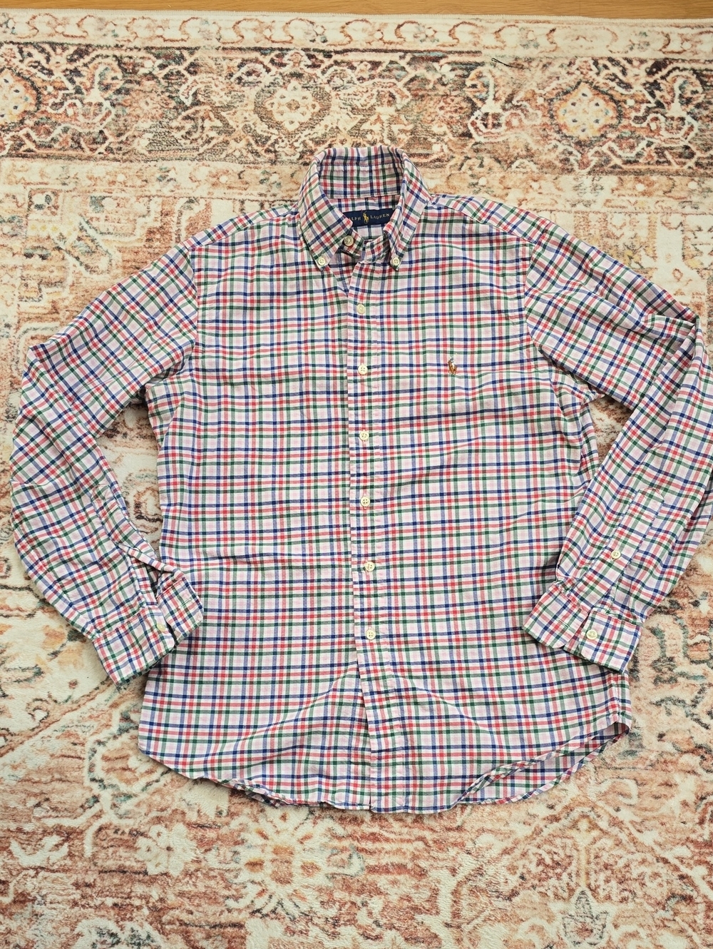 Ralph Lauren Men's Plaid Button-Down Shirt in Blue, Pink, Red & Green Size Small